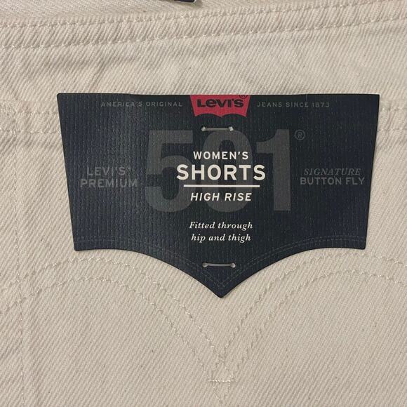Levi’s 501 Signature Button Fly High Rise Cream Denim Shorts Women's Size 31 - Picture 5 of 10